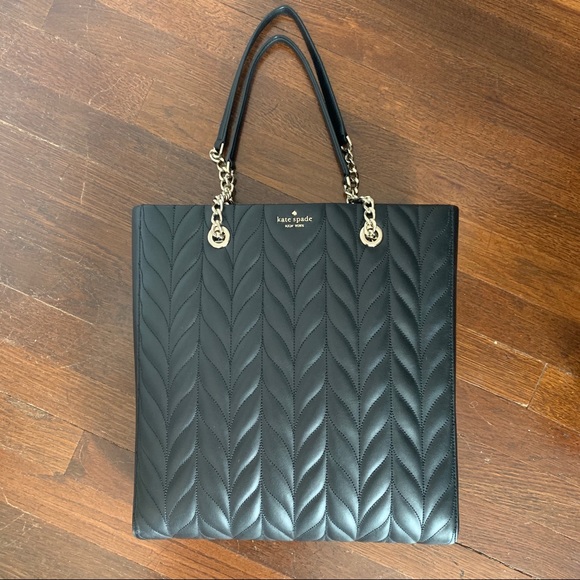 kate spade Handbags - NWT Kate Spade Satchel Black Quilted Tote